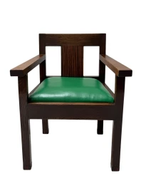 1920s Art Deco Modernist Desk and Armchair Set in Solid Oak